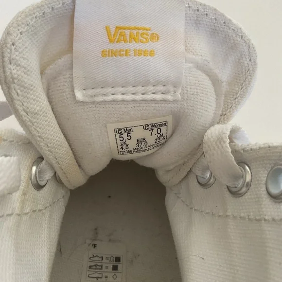 Vans Sk8 Hi Top Tapered Stackform OSF sneakers white with yellow daisy size 7 - Picture 12 of 16